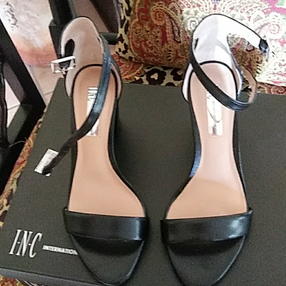 INC Black Ankle Strap 2.5 inch heels. New in box .